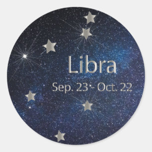 Sticker Rond Libra - Panneau étoile Zodiac