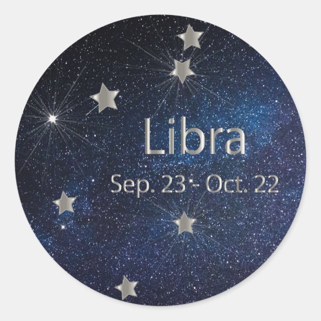 Sticker Rond Libra - Panneau étoile Zodiac (Devant)