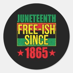 Sticker Rond Libre depuis 1865 Histoire noire afro-américaine
