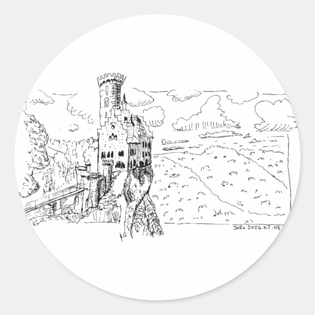 Sticker Rond Lichtenstein Castle (Devant)