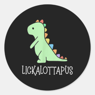 Sticker Rond Lickalottapus Funny Lesbian Lgbtq Pride, Funny Hum