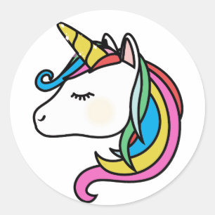 Sticker Rond licorne