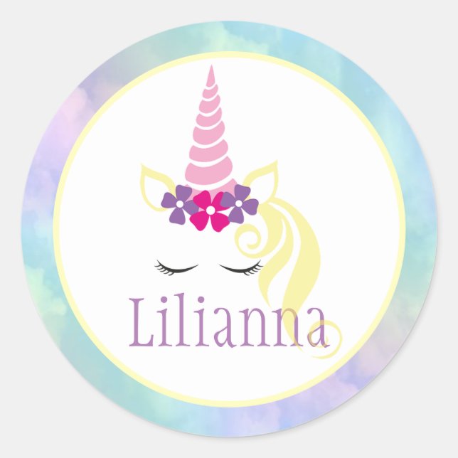 Sticker Rond Licorne (Devant)