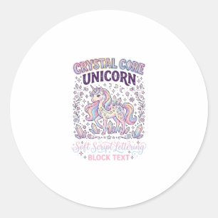Sticker Rond Licorne Crystal Core Licorne Adorable Vector Desig