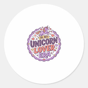 Sticker Rond Licorne Dans Mon Ère d'Amant de Licorne Marchandis