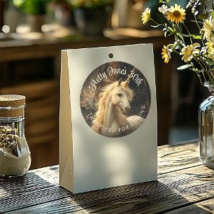 Sticker Rond Licorne de forêt vintage classique Fantaisie d'env