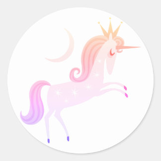 Sticker Rond licorne magique