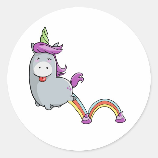 Sticker Rond Licorne poop (Devant)