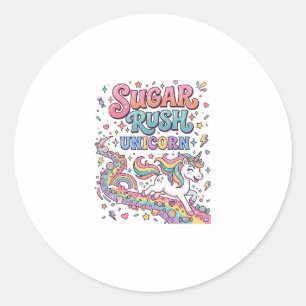 Sticker Rond Licorne Sugar Rush Licorne Kawaii Place de marché