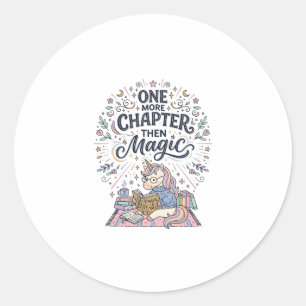 Sticker Rond Licorne Un Chapitre De Plus Puis Magie Imprimé Prê