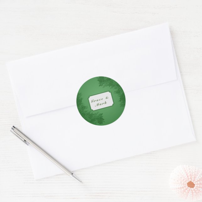 Sticker Rond Lierre vert    (Enveloppe)