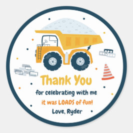 Sticker Rond Lieu de construction Camion de pompage Digger Anni