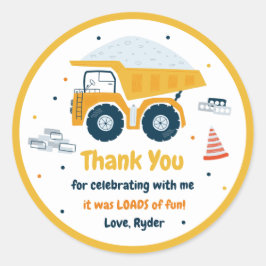 Sticker Rond Lieu de construction Camion de pompage Digger Anni