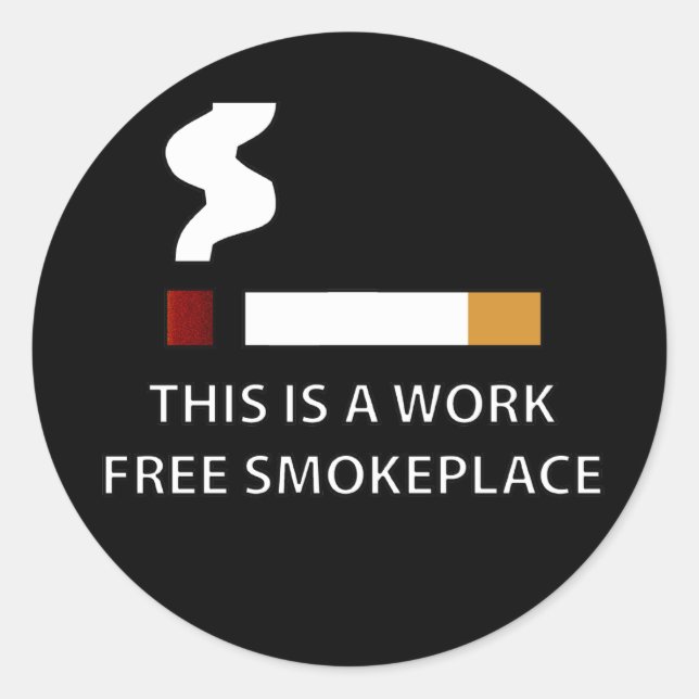 Sticker Rond Lieu de travail sans fumée (Devant)