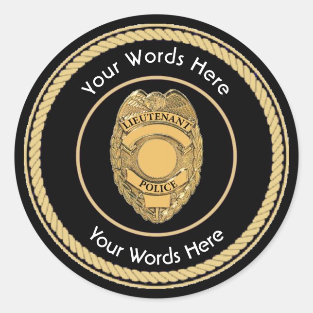 Sticker Rond Lieutenant Badge Custom Universal (Devant)
