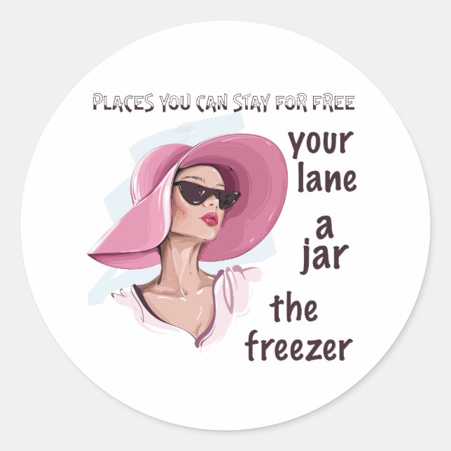 Sticker Rond Lieux de séjour gratuits (Devant)