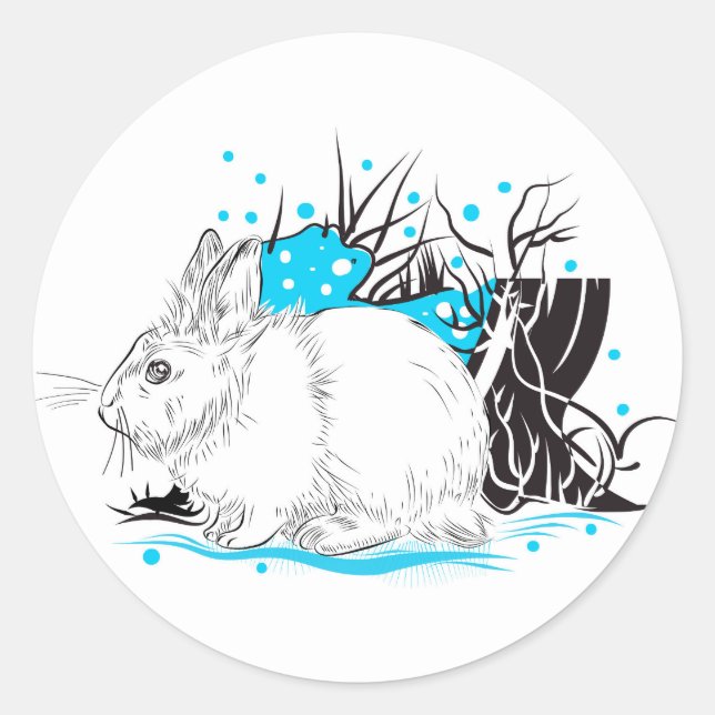 Sticker Rond Lièvre (Devant)