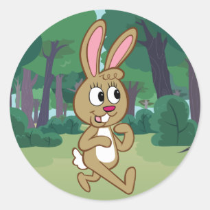 Sticker Rond Lièvres de Rick   Becky de garde forestière