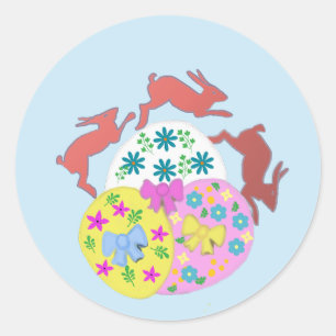Sticker Rond Lièvres sautants 