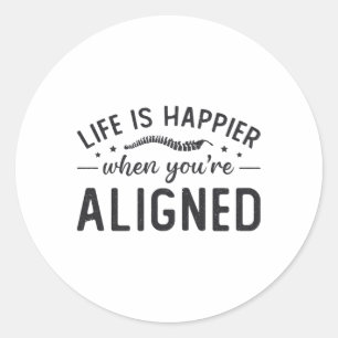 Sticker Rond Life Is Happier When You're Aligned Chiropractic
