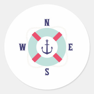 Sticker Rond Lifesaver Compass