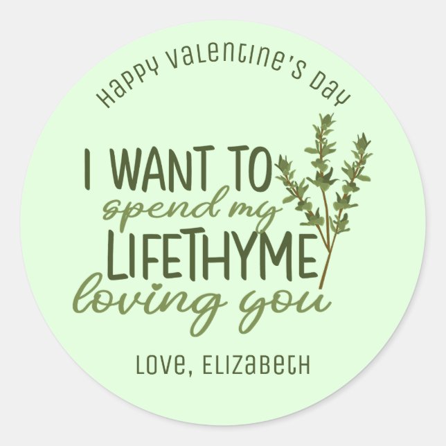 Sticker Rond Lifetime Loving You Funny Pun mignon Saint Valenti (Devant)