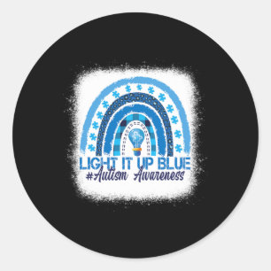 Sticker Rond Light It Up Blue Rainbow