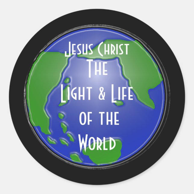 Sticker Rond lightoftheworld, Jésus Christ, La Lumière et la Vi (Devant)