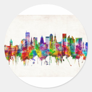 Sticker Rond Ligne aérienne de Buffalo