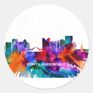 Sticker Rond Ligne aérienne de Fort Lauderdale
