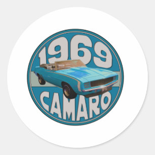Sticker Rond Ligne bleu-clair sport 1969 superbe de Camaro