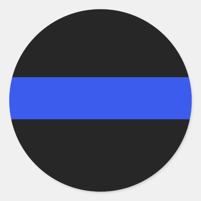 Sticker Rond Ligne bleue mince (Devant)
