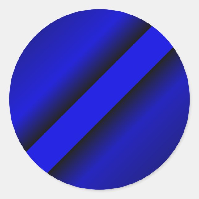 Sticker Rond Ligne bleue mince (Devant)