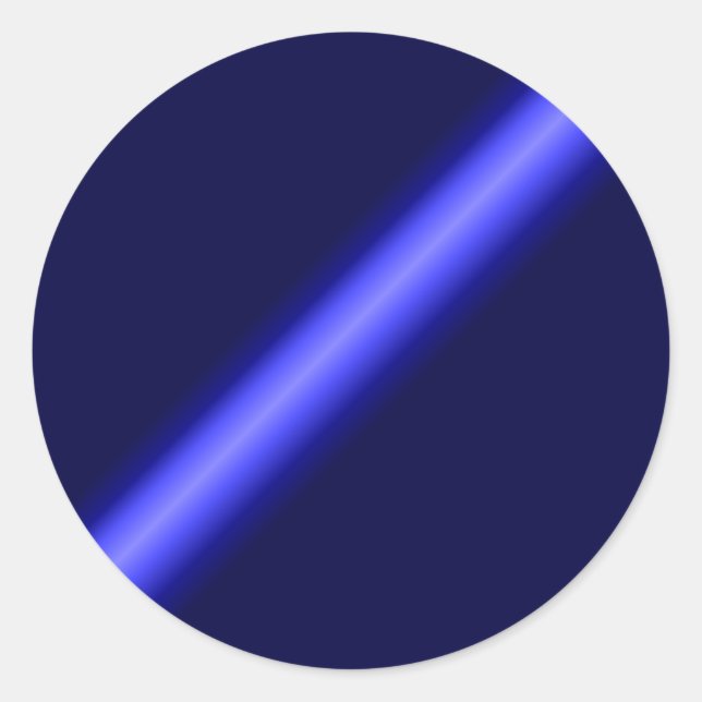 Sticker Rond Ligne bleue mince (Devant)