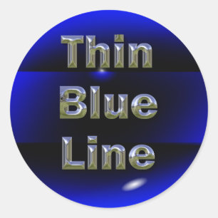 Sticker Rond Ligne bleue mince