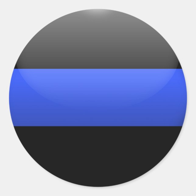 Sticker Rond Ligne bleue mince (Devant)