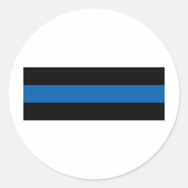 Sticker Rond Ligne bleue mince (Devant)