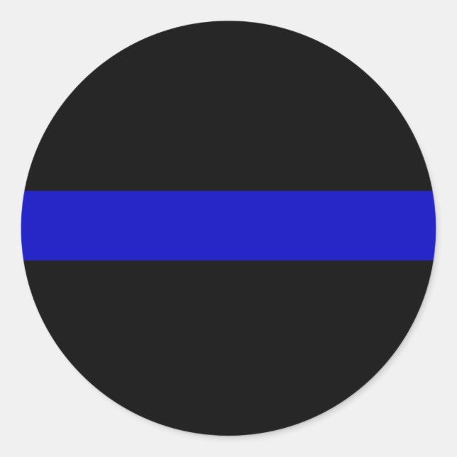 Sticker Rond Ligne bleue mince (Devant)