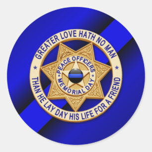 Sticker Rond Ligne bleue mince