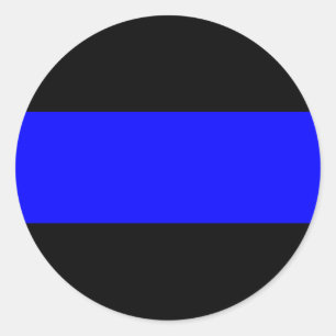 Sticker Rond Ligne Bleue Mince