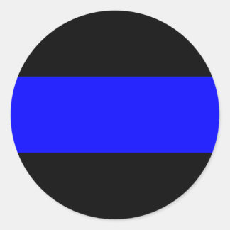Sticker Rond Ligne Bleue Mince