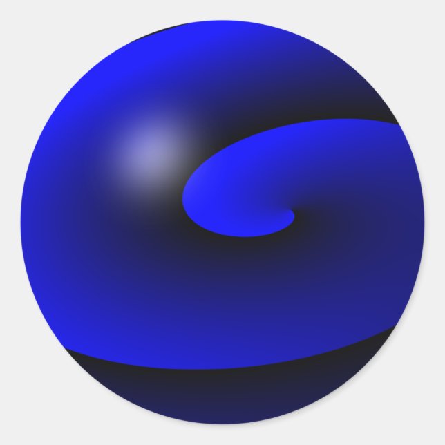 Sticker Rond Ligne Bleue Mince Un-d'un-un-un-un (Devant)