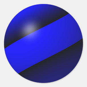 Sticker Rond Ligne Bleue Mince Un-d'un-un-un-un
