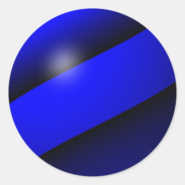 Sticker Rond Ligne Bleue Mince Un-d'un-un-un-un (Devant)