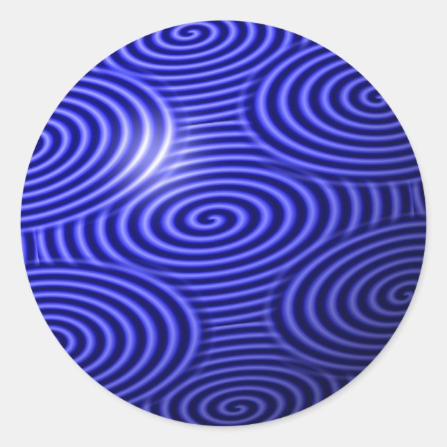 Sticker Rond Ligne Bleue Mince Un-d'un-un-un-un (Devant)