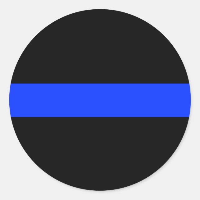 Sticker Rond Ligne mince bleue de la police (Devant)