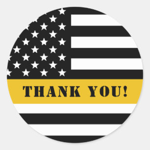 Sticker Rond Ligne mince or 911 Dispatcher USA