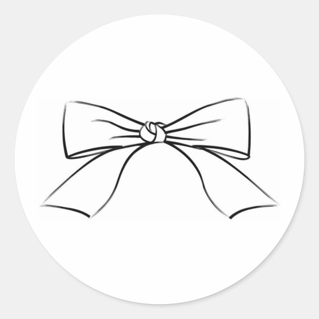 Sticker Rond Ligne noire Bow (Devant)