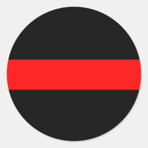 Sticker Rond Ligne rouge mince de sapeur-pompier