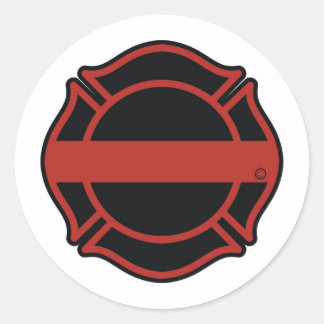 Sticker Rond Ligne rouge mince Maltesse Cross